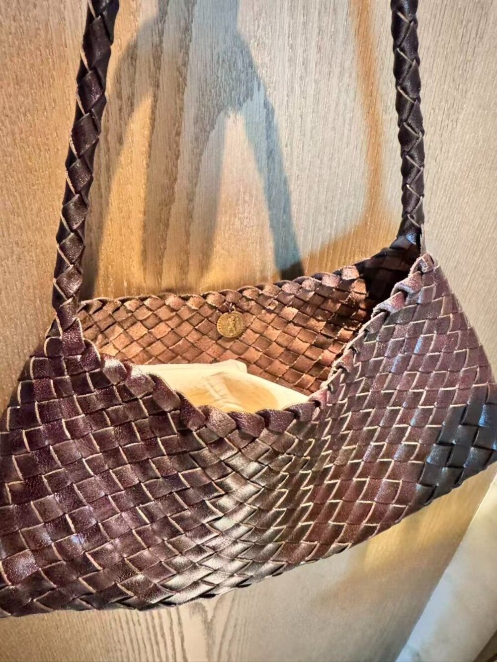 Dragon Diffusion Woven Shoulder Bag in Dark Brown - Picture 8 of 11